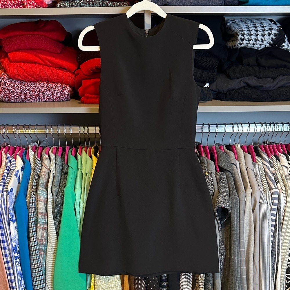 French Connection black sleeveless exposed back zipper dress size 0 NWOT